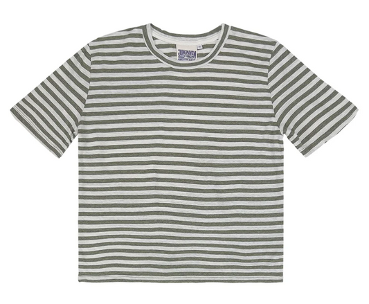 Jungmaven Cropped Silverlake Striped Tee Shirt- Multiple Colors